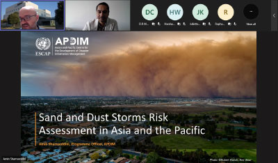 Screen shot of sand and dust storm risk assessment in Asia and the Pacific: evaluating potential hazards.